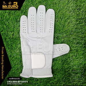 Gants de golf unisexes minimalistes en cuir Cabretta blanc uni, respirants et anti-humidité, équipement sportif professionnel - Product Image 4
