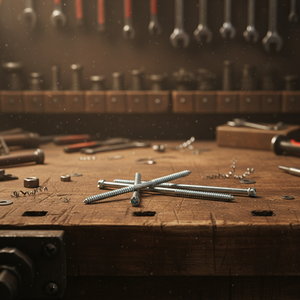 Tornillos para Madera de Doble Rosca Métricos/Pulgadas, Diámetro M6-M12, Cabeza Ranurada, Rosca Parcial, Clase 4.8 6.8, Acero al Carbono Zincado DIN - Product Image 1