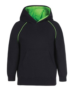 Sweat-shirt de sport tendance noir et vert lime avec doublure contrastante pour le football et la gym - Product Image 5