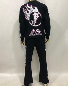 ชุดฮู้ดดี้ผู้ชายคุณภาพสูงสำหรับฤดูหนาว ODM พร้อมโลโก้ด้านหน้า เสื้อสเวตเชิ้ตและกางเกงสเวตแพนท์สไตล์สตรีทแวร์ - Product Image 6