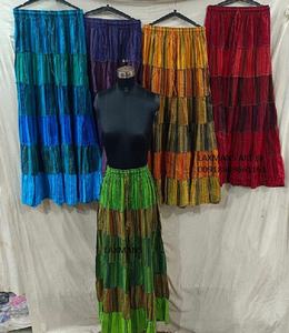 กระโปรงยาวผ้าฝ้ายโบฮีเมียนพิมพ์ลายเย็บปะต่อกันกระโปรงยาวกระโปรงสไตล์โบฮีเมียนจากอินเดีย - Product Image 1