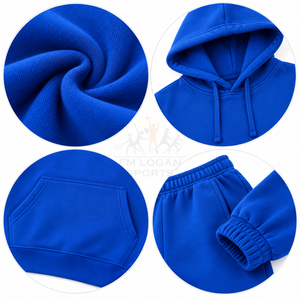 Conjunto Deportivo de Felpa Transpirable 100% Algodón para Niños, Sudadera con Capucha y Pantalones Jogger, Ropa Casual de Invierno - Product Image 4