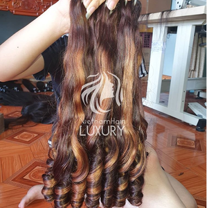 Cheveux Remy Super Double Dessiné Texture Rebondissante Cheveux Humains Vietnamiens Trame Unique Machine Prix de Gros - Product Image 5