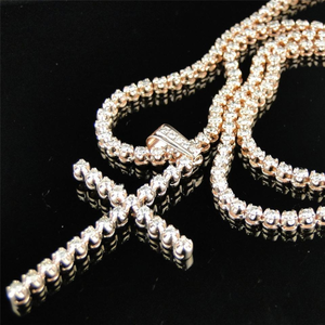 จี้เพชรโมอิสซาไนต์ทรงกลมเจียระไนแบบบริลเลียนท์ ชุบทองคำขาว 18K ทองคำแท้ ดีไซน์แบบช่องฝัง เหมาะสำหรับผู้หญิง หรูหรา สำหรับงานแต่งงาน - Product Image 5