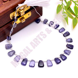 Iolite เครื่องประดับลูกปัดรูปทรงแฟนซีเรียบเนียนพลอย iolite ธรรมชาติขนาด8นิ้ว6x7.5ถึง8x11มม. ลูกปัดสำหรับทำเครื่องประดับ - Product Image 2