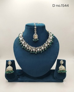 Exquisite Pear Cut Stone Studded Necklace <b>Set</b> Traditional Wear Jewelry <b>Sets</b> Antique <b>Gold</b> Plated Fashion <b>Jewellery</b> <b>Set</b> For Womens - Product Image 1