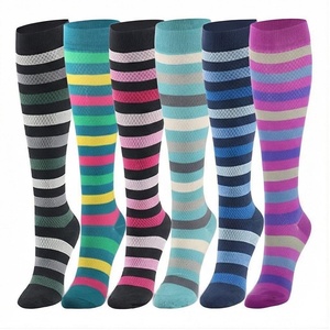 Crew <b>Socks</b> Geometric Pattern Blue Breathable Running <b>Socks</b> for Adults Spring Season - Product Image 1