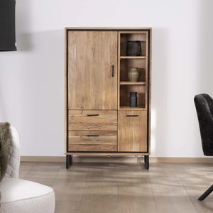 Vandana Autumn Legacy Petit buffet en bois d'acacia avec portes, niches et tiroirs, style industriel Baltik - Product Image 1