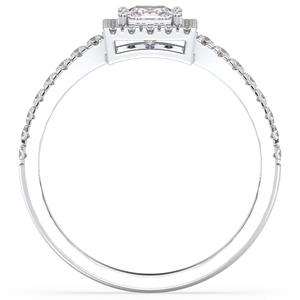 REYES 925 Sterling Silver Princess Cut 0.74 Carat Moissanite <b>Statement</b> <b>Ring</b> For Women Original Engagement Wedding Gift Jewelry - Product Image 6