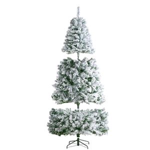 Albero di Natale 2,3m con 550 Luci LED Bianche, Albero Natalizio Completo Preilluminato Effetto Neve, 1346 Rami Realistici con Aspetto Metallico - Product Image 1