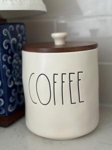 Pot de rangement à café de style vintage avec couvercle en bois, joint hermétique, design d'étiquette de cuisine audacieux, organisateur élégant pour comptoir - Product Image 6