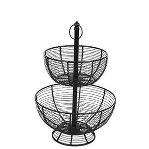 2-Tier Metal Black Wire Multipurpose Detachable Kitchen Storage <b>Basket</b> for Fruits <b>Vegetables</b> Snacks & Counter Organizer - Product Image 3