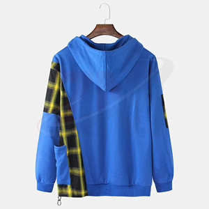 Sudaderas con capucha de color azul 100% algodón para hombre, impresión de logotipo personalizado, sudaderas de moda en oferta para unisex, sudadera con capucha a la moda para hombre - Product Image 2