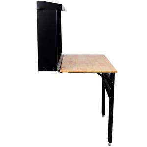 Banco de Trabajo Plegable Resistente para Montar en la Pared con Superficie de Madera de Caucho y Panel Perforado para Herramientas, Almacenamiento en la Pared que Ahorra Espacio - Product Image 5