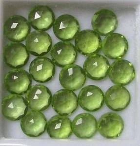 Hermosas Gemas de Peridoto de Calidad, Corte Rosa Natural, Cabujón Redondo, Certificado IGI, Tratado con Calor, Conjuntos de Joyería al por Mayor - Product Image 2