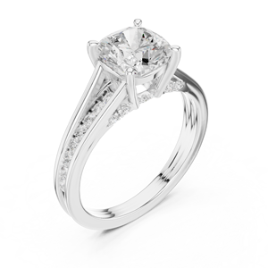 Luxury Cushion Cut Diamond Engagement <b>Ring</b> <b>Split</b> Shank Pave Set 18K Gold <b>Ring</b> for Women - Product Image 5