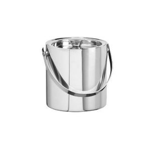 Seau à glace isotherme en métal fait main, finition argentée, pour fêtes, bars et refroidisseur à vin, avec poignées annulaires et couvercle - Product Image 3