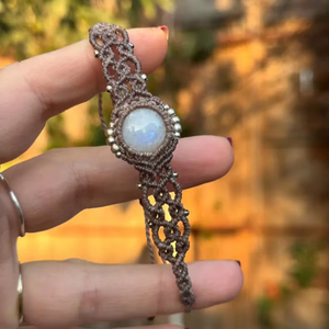 Handmade Macrame Moonstone <b>Bracelet</b> <b>Adjustable</b> Boho Bohemian Jewelry Natural Moonstone Gemstone <b>Bracelet</b> for Women - Product Image 1