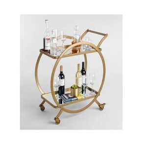 Minimalist Black Round Metal Bar <b>Cart</b> 3 Tier Tiered Rolling Service <b>Trolley</b> Industrial Kitchen Storage Rack Beverage <b>Cart</b> - Product Image 5