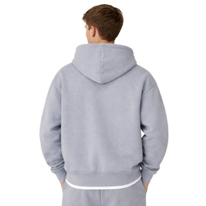 Oversized Zip Up Hoodies Cotton Fleece Streetwear Full Zipper Loose Fit Custom Logo Hoodies Factory Direct Wholesale OEM - Product Image 4