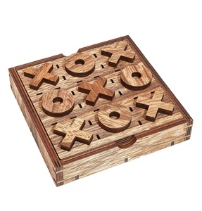 Top Trending Wooden and metal Tic tac toe playing game best supplies <b>wood</b> game <b>set</b> for home table ware ox game - Product Image 5