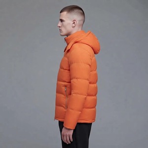 2027 Hot Sale Custom Front Hooded Jacket Oversized <b>Lightweight</b> Waterproof Men's Cotton Padded Black Puffer <b>Coat</b> for Winter - Product Image 5