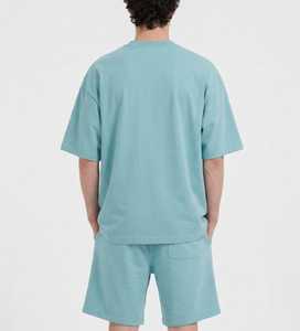Conjunto de Camiseta y Pantalones Cortos Oversize Verde Menta para Hombre 2026, Atuendo Casual de Verano Premium, Ropa Urbana Relajada de Algodón Suave - Product Image 4