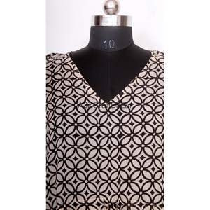 Elegante Camisón Kaftán de Algodón 100% para Mujer, Cuello en V, Manga Corta, Estampado Floral con Volantes, Largo Midi, para Verano - Product Image 3