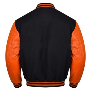 เสื้อแจ็คเก็ตเบสบอลแบบยูนิเซ็กซ์ขายส่ง ปักลายแบบวาร์ซิตี้ ดีไซน์สำหรับวิทยาลัย ผู้ชาย ผู้หญิง วัยรุ่น สไตล์ไฮสตรีท ผ้าขนสัตว์ 100% คอตั้ง - Product Image 2