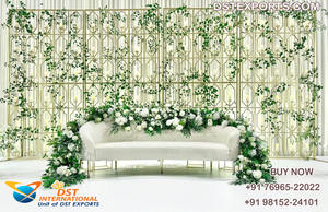 ฉากหลังงานเลี้ยงรับรองสไตล์อิมพีเรียลแบบตัดด้วยเลเซอร์ ผลิตตามสั่ง แผงตัดด้วยเลเซอร์สไตล์เมห์รับ โครงโลหะสีทองทันสมัยแบบตัดด้วยเลเซอร์ จากสหราชอาณาจักร - Product Image 5