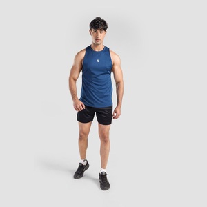 Men's High Quality Cotton Sleeveless Gym Tank Tops Custom Logo Casual Sports Shirt Breathable Crew Neck 180g Knitted <b>Singlet</b> - Product Image 4