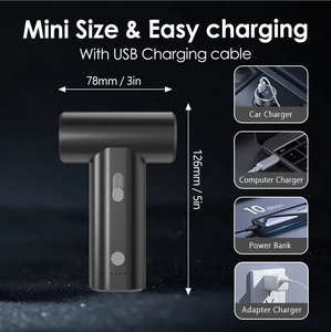 Soplador de Aire Turbo de 110000 RPM, Limpiador de Polvo Eléctrico Inalámbrico de 80 W, Batería de 4000 mAh, Velocidad del Viento de 35 m/s, Motor sin Escobillas - Product Image 2