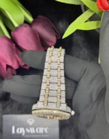 Reloj Deportivo de Lujo con Movimiento ETA, Cristal de Cuarzo Moissanite, Correa de Acero Inoxidable de 22 mm de Ancho, Certificado VVS, Unisex