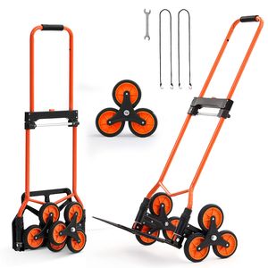 Carrello Pieghevole Portatile con Capacità di Salita Scale di 54 kg, Manico Telescopico, 6 Ruote e 2 Ruote Girevoli, Modello Carrello a Mano - Product Image 1