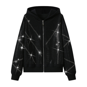 Outdoor Use Winter Breathable Plus Size Custom Logo Rhinestone Tracksuit Latest Style Durable Material Men Rhinestone Tracksuit - Product Image 5