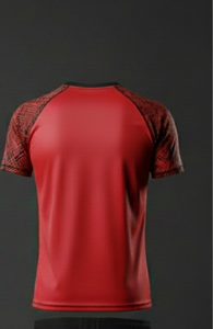 ชุดเสื้อและกางเกงกีฬาสีแดงสำหรับผู้ชายฤดูร้อน ผลิตจากผ้าโพลีเอสเตอร์ 100% แห้งเร็ว พิมพ์ลายดิจิทัล ถักแบบสั่งทำพิเศษ เหมาะสำหรับศิลปะการต่อสู้ - Product Image 6