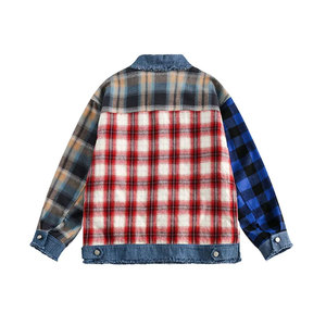 Econex Sports Men's Patchwork Denim <b>Jacket</b> Casual Vintage Sporty Eco-Friendly Breathable Loose Fit Autumn Winter Washed Raw Edge - Product Image 2