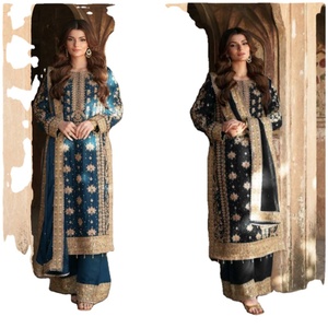 Salwar Kameez de Seda Satén Natural, Completamente Cosido, Micro Algodón Pesado, Listo para Usar en Fiestas, Diwali y Bodas - Product Image 1