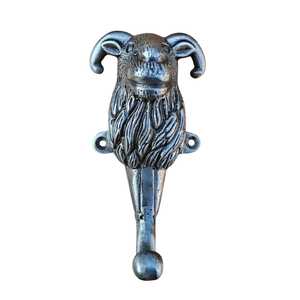 Vintage Style Sheep Head Single <b>Wall</b> Hook Rustic Metal Animal Decorative <b>Key</b> Towel <b>Rack</b> Heavy Duty <b>Wall</b> Mounted Hat Hook - Product Image 1