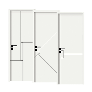 Portes intérieures modernes en bois écologique avec cadre pré-monté, décoratives, résistantes à l'humidité, en bois composite WPC pour salon, installation facile - Product Image 1