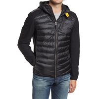 Veste matelassée à capuche unisexe en toile bleue, fermeture éclair sur le devant, coupe-vent, rembourrage en coton, vêtement d'extérieur d'hiver, style décontracté, coupe régulière