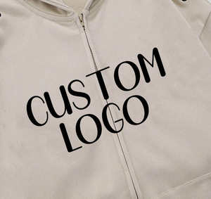 Sudadera con capucha personalizada para hombre, de algodón 100% grueso, impermeable, de secado rápido, transpirable, con cremallera completa y logotipo de marca, estilo pullover. - Product Image 6