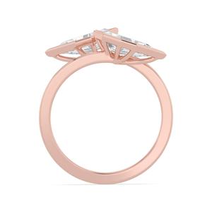 Ring 9k rose gold lab grown diamond fashion side stone bezel fancy shape paper <b>clip</b> round jewelry white gold yellow gold - Product Image 6
