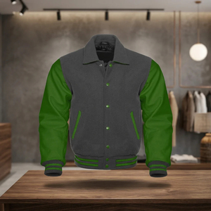 Blouson en cuir de qualité supérieure unisexe, blouson de baseball universitaire Letterman, veste en satin pour hommes et femmes, grande taille, saison d'hiver - Product Image 3