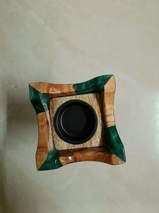 Brûleur à Bakhoor en bois d'acacia et résine époxy écologique de qualité supérieure, design unique, fait main, décoration religieuse pour la maison, le Majlis et le Ramadan - Product Image 4