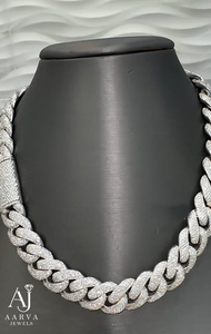 สร้อยคอเงินแท้ 925 ชุบทอง ประดับเพชรโมอิสซาไนต์แบบ Cuban Link 4 แถว สไตล์ฮิปฮอป สำหรับผู้ชายและผู้หญิง - Product Image 2