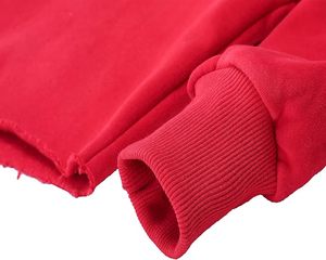 <b>Red</b> <b>Cropped</b> Hooded Sweatshirt Long Sleeve Solid Color Casual Fleece <b>Top</b> for Women Autumn Wear - Product Image 3