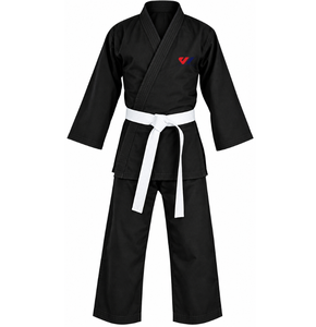 Black Karate Gi Uniform Martial Arts Dobok Taekwondo <b>Kimono</b> with White <b>Belt</b> for Training Training Uniform OEM ODM - Product Image 5