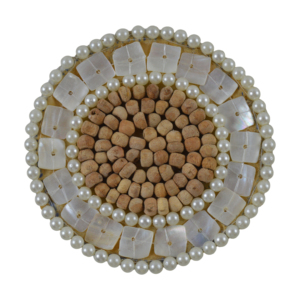 Sous-verre en verre avec perles en bois, design tendance pour enfants, coloré, prix abordable, idéal pour décorer les tables à la maison et dans les hôtels - Product Image 1