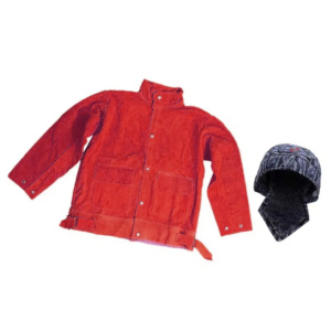 Veste de soudeur industrielle de haute qualité en cuir de vachette pleine fleur avec logo et poches latérales, respirante, résistante et robuste - Product Image 4